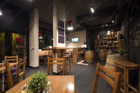 Interior of a modern wine bar Stock Photo | Adobe Stock