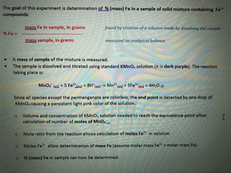 Solved Molarity Of Standard Kmno Solution M Chegg