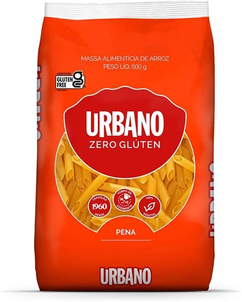 Urbano Macarrão de Arroz Pena Zero Glúten 500g Amazon br