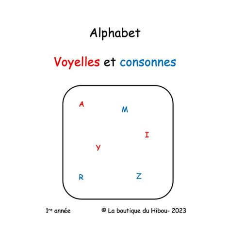 Alphabet Les Voyelles Et Les Consonnes