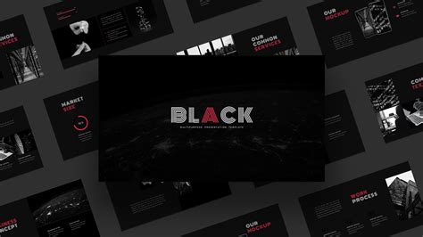 Modern & Minimal Dark Theme Pitch Deck Presentation Templates for ...