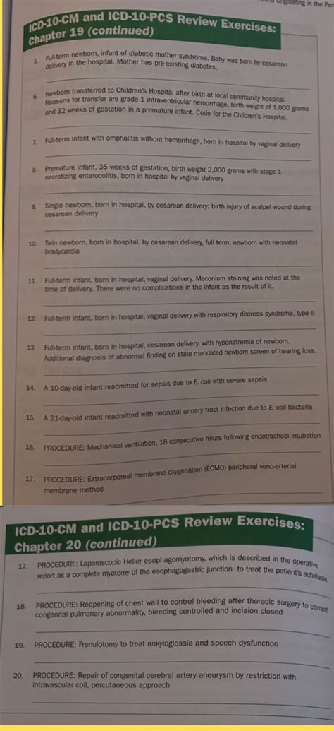 Solved Icd Cm And Icd Pcs Review Exercises Chapter Chegg