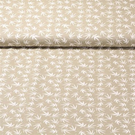 Popeline De Coton Branches Beige Snaply