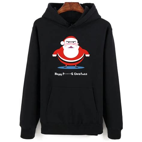 Funny Santa Claus Christmas Cartoon Oversized Hoodies Menandwomen Winter