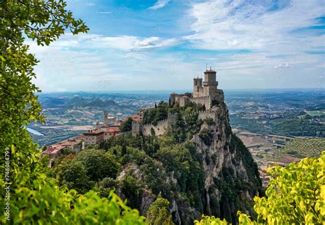 Panoramic View Of The Guaita Tower Also Called La Rocca Or Simply