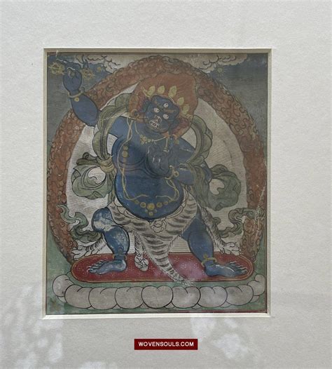 1100 E Sold Framed Antique Miniature Thangka Burhany Zurag Mongolia