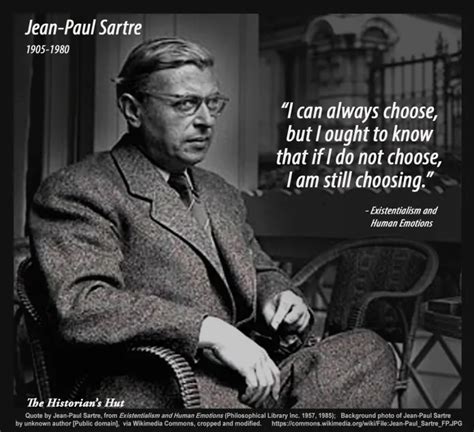 Jean Paul Sartre 1905 1980 I Can Always Choose But I Ought To Know