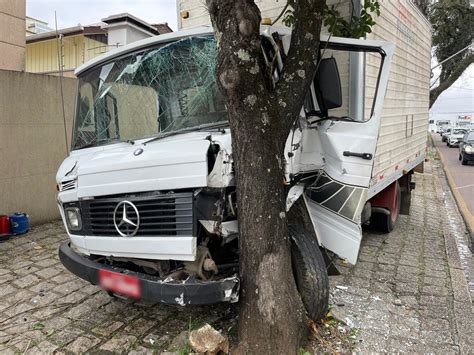 Motorista De Caminhão Bate Contra árvore Para Desviar De Pedestres E