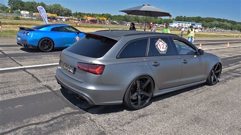 Audi Rs6 Avant C7 With Milltek Straight Pipes Revs And Drag Race Youtube