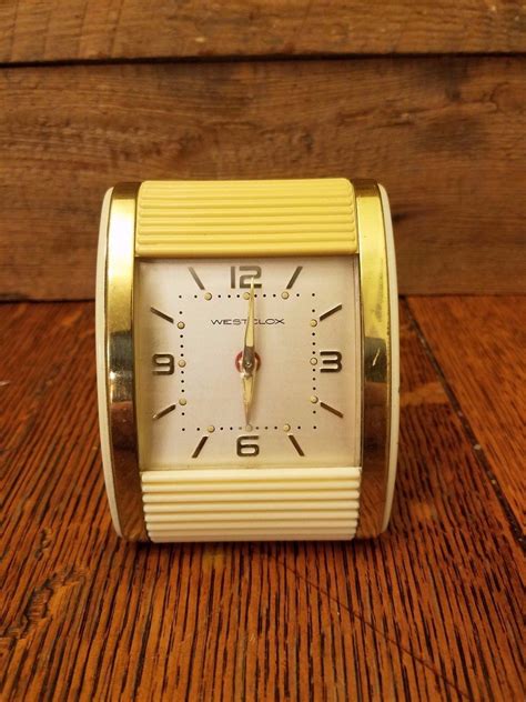 Lk Rare Ivory Vintage Westclox Travalarm Wind Up Travel Alarm Clock