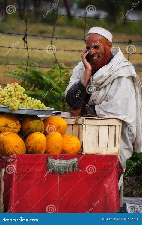 Happy Old Male Asian Pakistani Talking On Cellphonepakistan