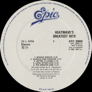 Heatwave – Greatest Hits | Vinyl Album Covers.com