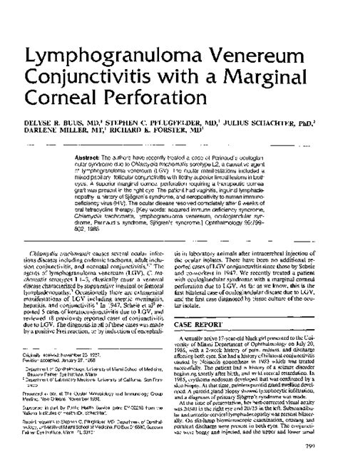 (PDF) Lymphogranuloma Venereum Conjunctivitis with a Marginal Corneal ...