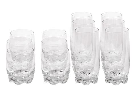 Ripley Set Vasos Ripley Home Altos Bajos Vidrio Transparente