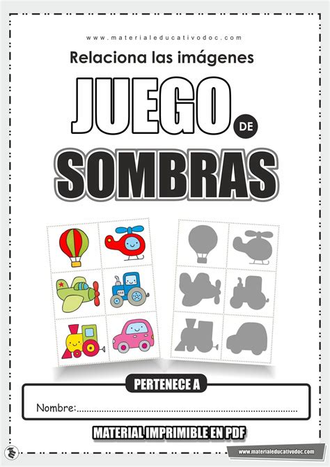 Fichas Juego De Sombras Relaciona Las Im Genes Imprimible En Pdf