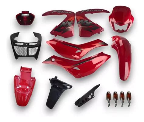 Kit Carenagem Completo Nx 400 Falcon Vermelho Adesivado Parcelamento