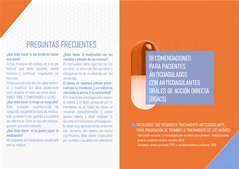 Recomendaciones Para Pacientes Anticoagulados Con Anticoagulantes