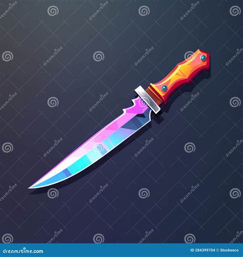 Colorful Knife A Vibrant And Realistic 2d Game Art Stock Illustration Illustration Of