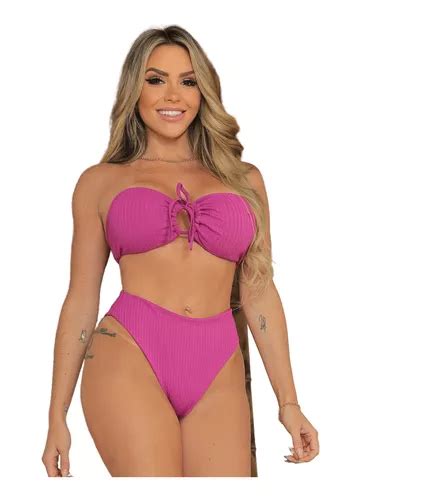 Conjunto Biquini Feminino Textuarizado Malha Canelada Bojo MercadoLivre