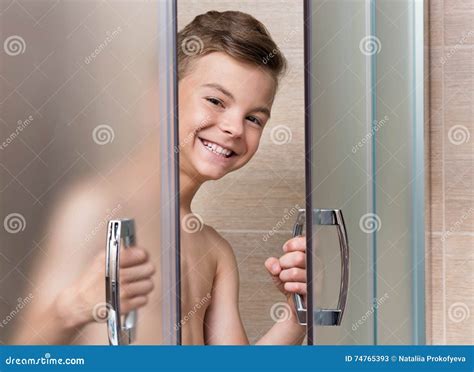 Teen Boy In Bathroom Stock Image Image Of Morning Head 74765393