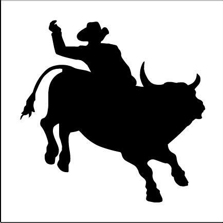 Bull Riders Silhouette Art Bucking Bulls