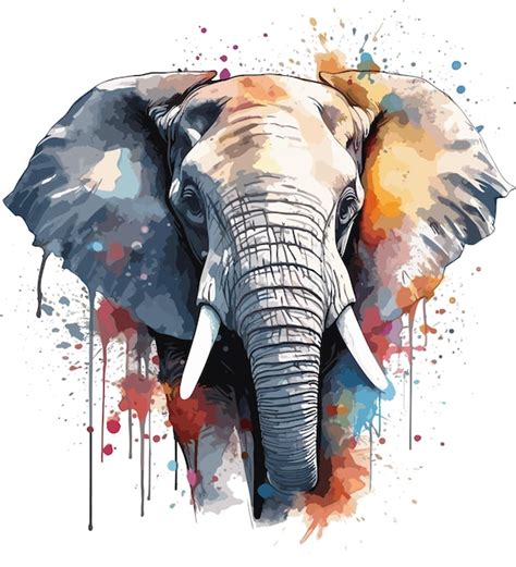 Premium Vector | Elephant watercolor brush style design vector for t shirt