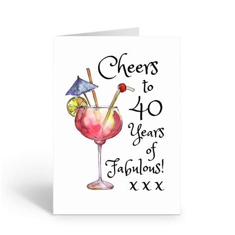 40th Birthday Card For Women Fabulous Fortieth Birthday Card Fun 40