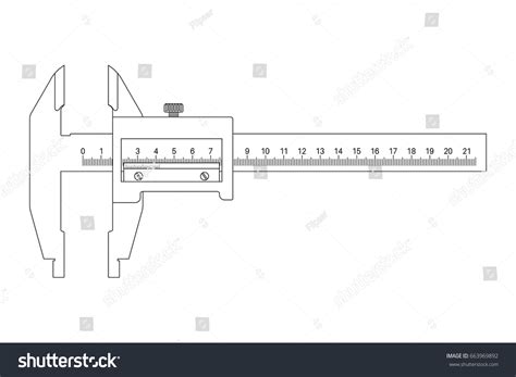 caliper outline drawing illustration isolated  stock illustration