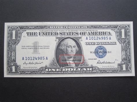 Uncirculated Silver Certificate Aa Block Us Blue Seal Dollar