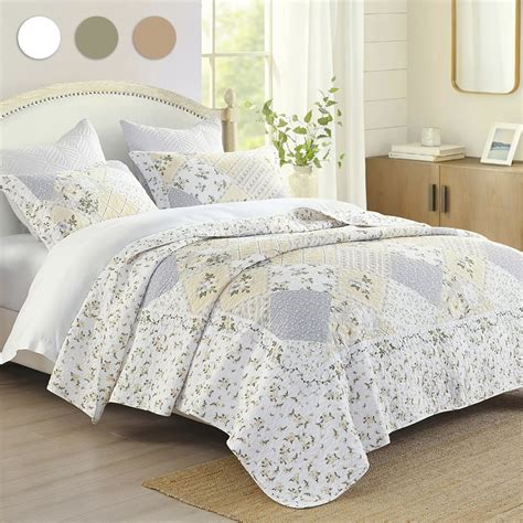 DDUOXIN 120"x120" Bedspread Set California King Size - 100% Cotton ...