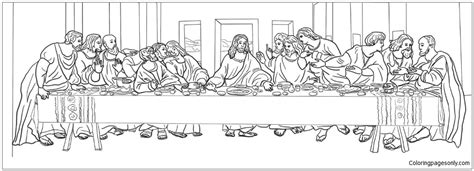 The Last Supper by Leonardo da Vinci Coloring Page - Free Coloring ...