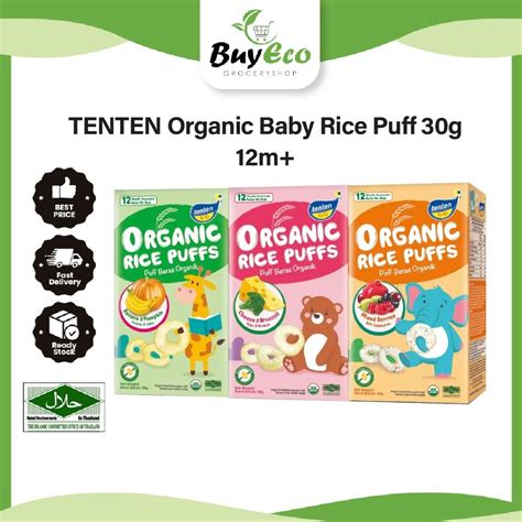 Tenten Organic Rice Puffs 30g For 12m Shopee Malaysia