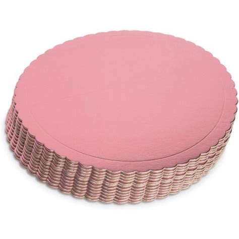 Rose Gold Foil Cake Boards Scalloped Dessert Base Inches Pack