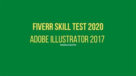 Fiverr Adobe Illustrator Skill Test Question And Answer 2020