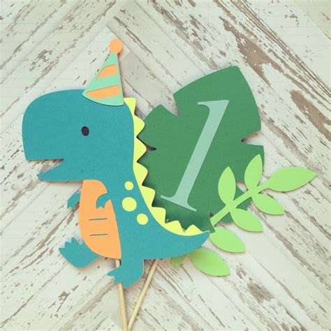 Dinosaur Cake Topper Smash Cake First Birthday Etsy Dinosaur First Birthday Dinosaur Cake