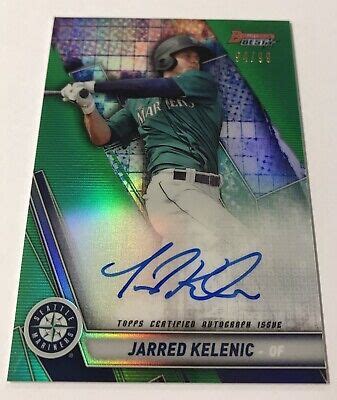 JARRED KELENIC 2019 Bowmans Best GREEN REFRACTOR AUTOGRAPH 99 Auto