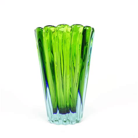 1960s Murano Sommerso A Coste Glass Vase By Flavio Poli For Seguso