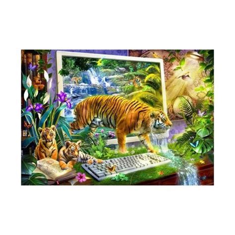 Puzzle Bluebird Tigre Prenant Vie Pi Ces Cdiscount Jeux Jouets