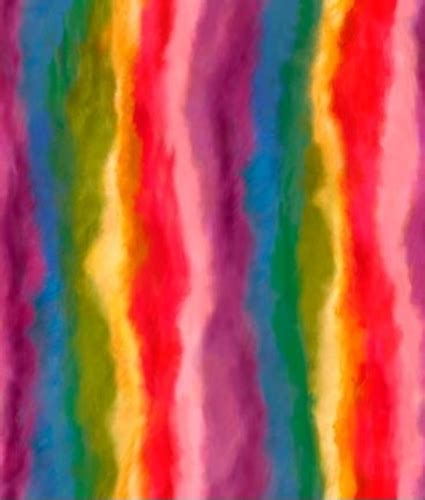 Cotton Fabric - Pattern Fabric - Rainbow Rose Wavy Stripe Bright ...