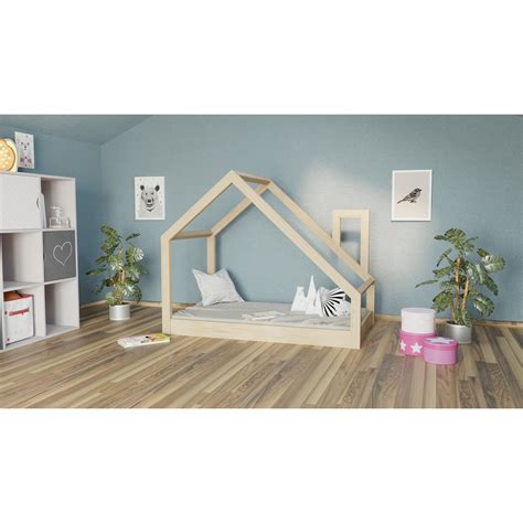 Pat copii Elia 180x80, lemn masiv de pin, in stil scandinav pentru o