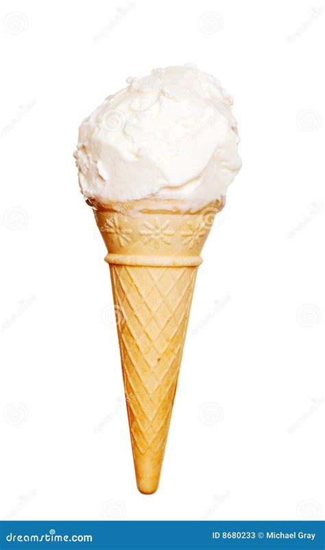 Vanilla Ice Cream Cone Stock Image Image Of Seasonal 8680233