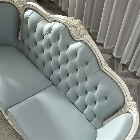 Luxury Italian leather sofa living room chesterfield sofa 21680