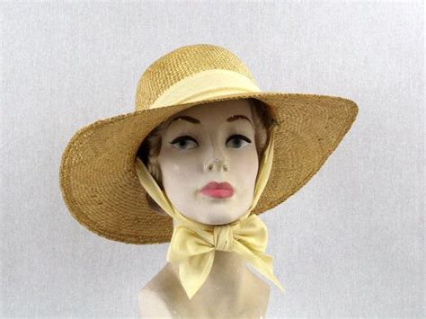 Straw Gardening Hat Wide Brim Sun Hat Vintage 1970s Floppy Hat With