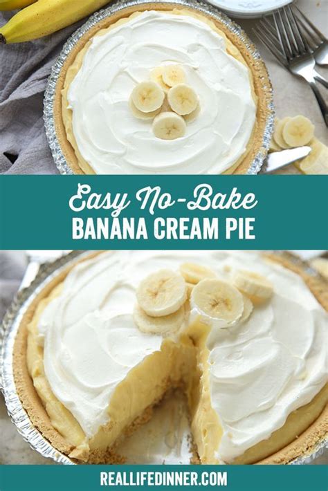 Homemade Easy No Bake Banana Cream Pie Recipe