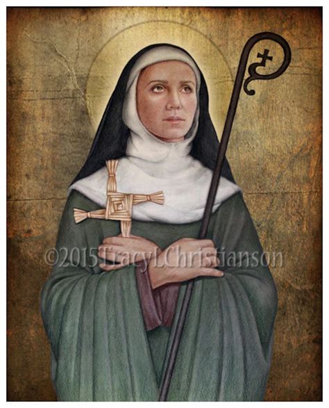 St Brigid Of Ireland Print Catholic Art Patron Of Ireland Etsy