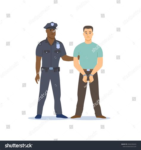 Police Officer Arresting Criminal Police Officer Stock Vector Royalty