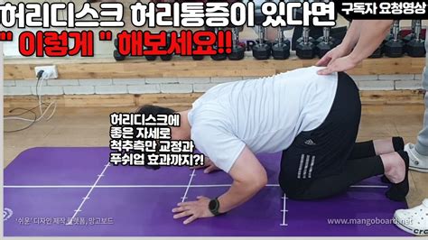 허리디스크 허리통증이 있다면 이렇게 해보세요 With 디스크 견인 척추 교정 푸쉬업 효과 Youtube