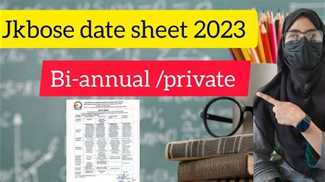 Jkbose Class 12th Bi Annual Date Sheet 2023 Jkbose Class 12th