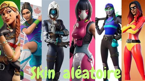 skin aléatoire challenge sur fortnite YouTube