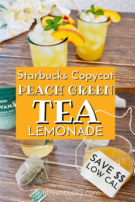 Easy Iced Peach Green Tea Lemonade Recipe Starbucks Copycat • The